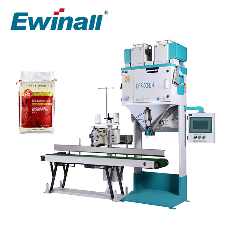 دستگاه بسته بندی برنج دستی خودکار Ewinall DCS-50FB-C 5 کیلوگرم 10 کیلوگرم 15 کیلوگرم 25 کیلوگرم